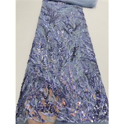 Multicolor High Quality Lace Fabric Bridal Lace Latest French Lace Fabric Sequins Sequence Flower Lace Wedding Dress Sewing FJ