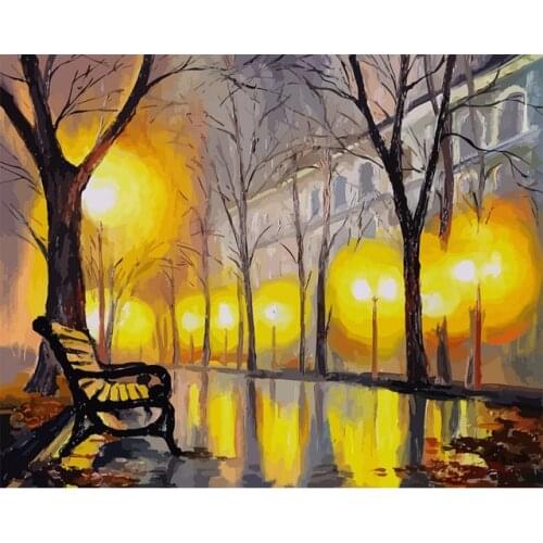 GATYZTORYFrame60x75cm Trees Diy Painting By Numbers Kit Modern Wall Art Picture By Number Acrylic Paint On Canvas For Home Decor