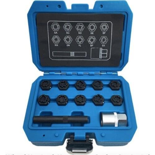 AZGIANT 12pcs Auto Wheel Nut Lock Key Screws Socket Set Anti-theft Removal Tool for Mercedes Benz
