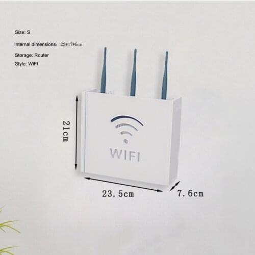 Wall Shelf Hanging Wireless WIFI Router Storage Box Wire Board TVBox Storage Power Strip Protection Shell Cable Organization Bin
