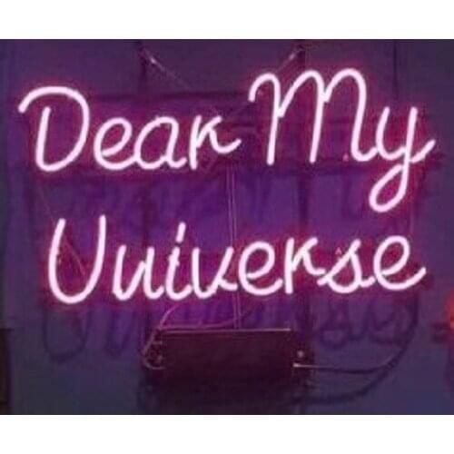 14“x10" Dear My Universe Outta Space Neon Light Lamp Sign Beer Bar Handmade Glass Decorate Home Wall Room Windows Tube Artwork