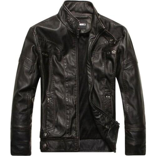 New autumn winter motorcycle PU leather jacket mens slim fit jackets mens windbreak leather coats