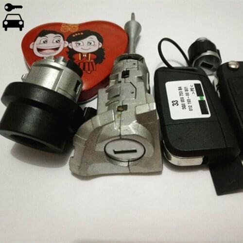 Original Car ignition Tail Lock Full Set with 2 Remote Key 434MHz ID48 Chip for VW Skoda Octavia Superb Golf VII Golf7 Golf MK7