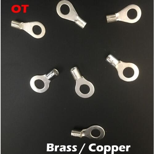OT95-14 OT95-16 Brass Copper Lug Non Insulated Round Circular Nake O Ring Cable Wire Cold Press Connector Crimp Terminal