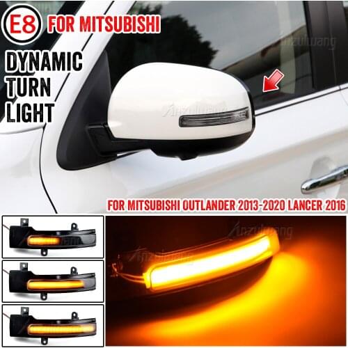 A Pair For Mitsubishi Outlander 2013-2020 Lancer 2016 Water Blink Dynamic Flowing Side Mirror LED Turn Signal Light OEM 8351A135