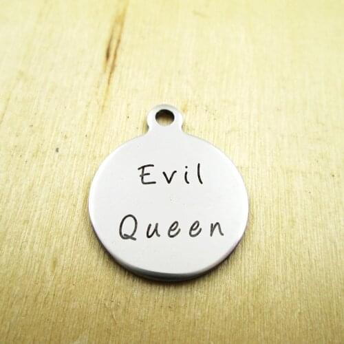10pcs/lot-Evil queen stainless steel charms - Laser Engraved - Customized - DIY Charms Pendants