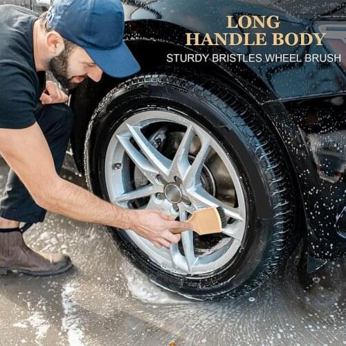 2pcs Car Wheel Tire Rim Scrub Brushes Washing Cleaning Tools Auto Detailing Brush Car Washing Cleaner for Car Motorcycle