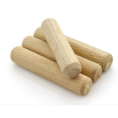 20 Pcs Round Wood Coffin Wood M8*30 Stick Wood Xiaomu Nail Wedge Furniture Connector Three-in-One Connector
