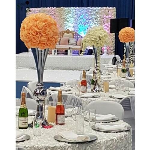 SPR peach wedding table centerpiece even planning decoration artificial flower 35cm wedding silk kissing flower ball