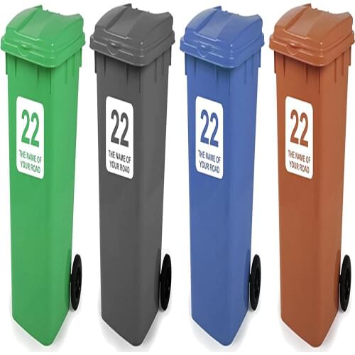 Wheelie Bin Stickers Personalised Signs Size 18cm x 18cm X 3