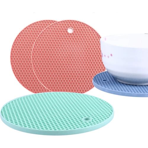 Thickening Honeycomb Silica Gel Table Mat Antiskid Pad Heat Resistant High Temperature Easy To Clean Color random