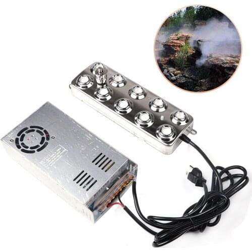 Mist Maker Fogger 10 Heads Ultrasonic Mist Humidifier 110V Mist Maker Fogger Humidifier with Transformer for Gardening Pond Use