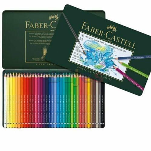 Faber-Castell Albrecht Durer Watercolor Pencils Tin Set of 36 ,A soft, extra thick (3.8mm diameter) water-soluble lead