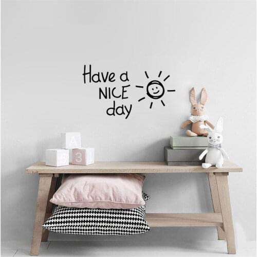 Sun Letter Pattern Wall Stickers Have A Nice Day Wall Paper Living room Bedroom Removable Art Mural Decal Deco 1PC