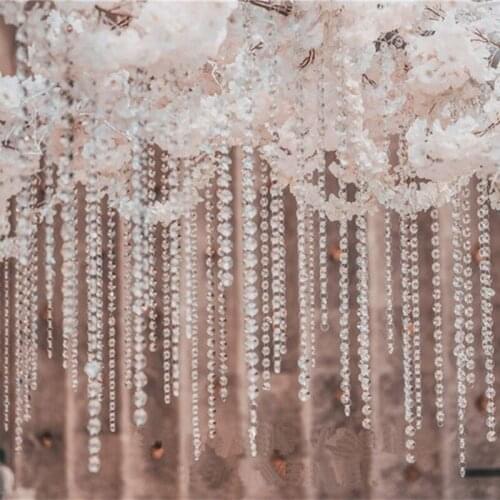 Factory Price! 10M/ lot Chandelier wedding Crystal tree decoration colorful acrylic octagon beaded curtain garland