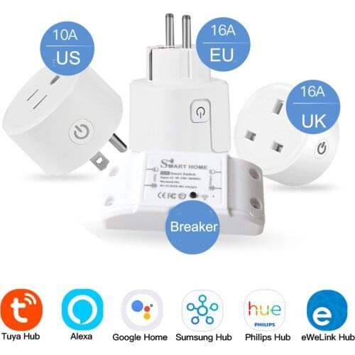 ZigBee / wifi Smart Plug 16A Power Socket Timing Voice Control Plug and Play Tuya Smart Life APP Control With Alexa Google Home