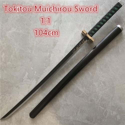 104cm Sword Weapon Demon Slayer Kimetsu no Yaiba Tokitou Muichirou Sowrd Cosplay 1:1 Anime Ninja Knife PU Prop Model Gift Decor