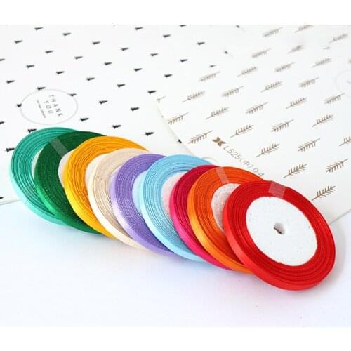 3rolls/lot free shipping 16 Colours 0.6/1.2cm Wedding Christmas Satin Silk Ribbon 22 Mlace Lace Gift Box Packaging Lob