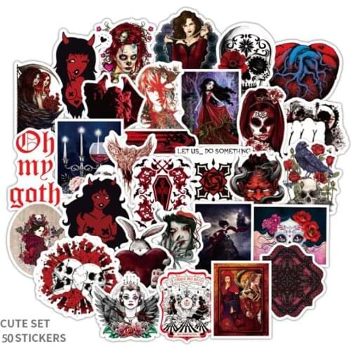 50 Pcs/Pack Gothic Style Horror Skull Graffiti Sticker For Motorcycle Skateboard Bike Guitar Laptop Phone Suitcase Car Pegatinas