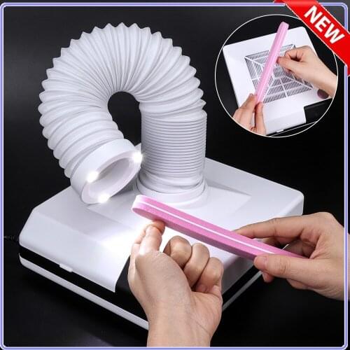 60W Powerful Nail Dust Collector Machine 3 Leds For Lighting 560m For Manicure Vacuum Cleaner For Nail Art Nail Fan Dust Suction
