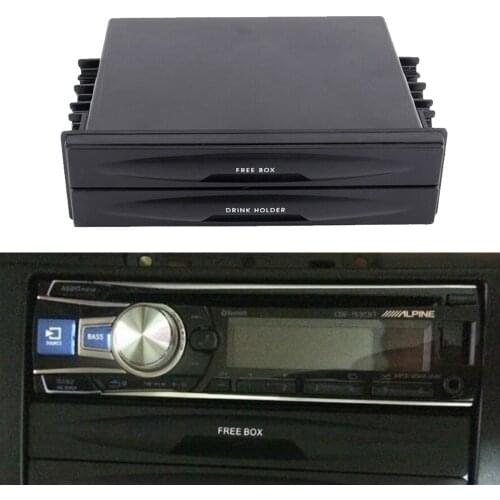 Car Storage Box Dash Trim Double Din Radio Pocket Drink Cup Storage Holder Box Universal High Quality 18cm X 12.8cm X 5cm