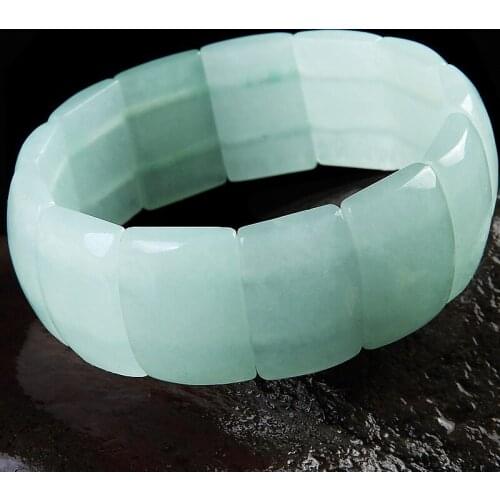 Natural jadeite jade bracelets geometry square for women men bracelet with jade bracelet 16mm bracelets for women