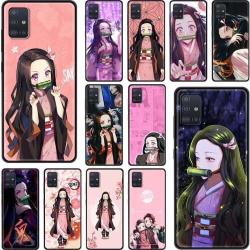 Demon Slayer Nezuko Anime Phone Case For Samsung Galaxy A51 A71 A21s A50 A70 A31 A10 A20e A41 A11 A20s A30 A40 Black Cover Shell