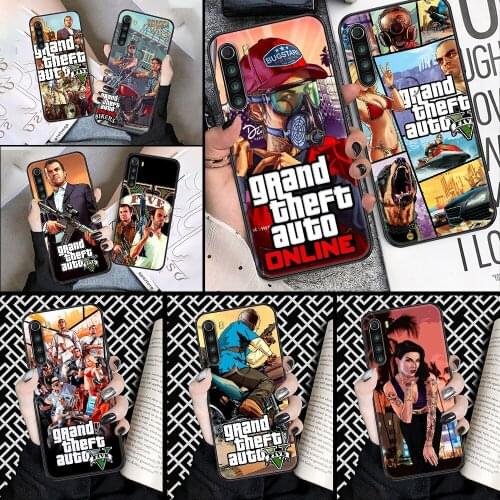 Game GTA5 Phone case For Xiaomi Redmi Note 7 7A 8 8T 9 9A 9S 10 K30 Pro Ultra black tpu coque luxury cell cover painting hoesjes