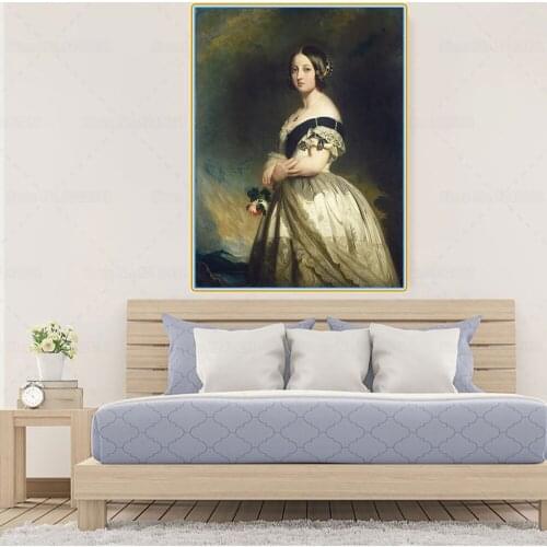 Citon Winterhalter《Queen Victoria》Canvas Art Oil painting Artwork Poster Picture Wall Decor Modern Home Living room Decoration