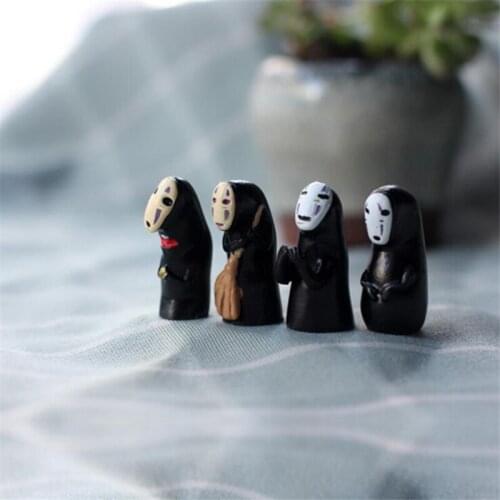 4pcs Studio Ghibli Anime Spirited Away No Face Man Figure Toys Miyazaki Hayao Swing faceless Man Gost Action Figure Model Toy