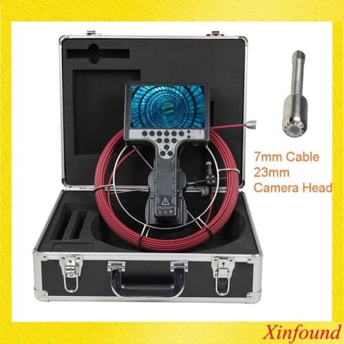 7mm Soft Cable 5mm rigid cable 23mm Sonde Pipe Sewer Drain Inspection Camera Endoscope Borescope 7'LCD