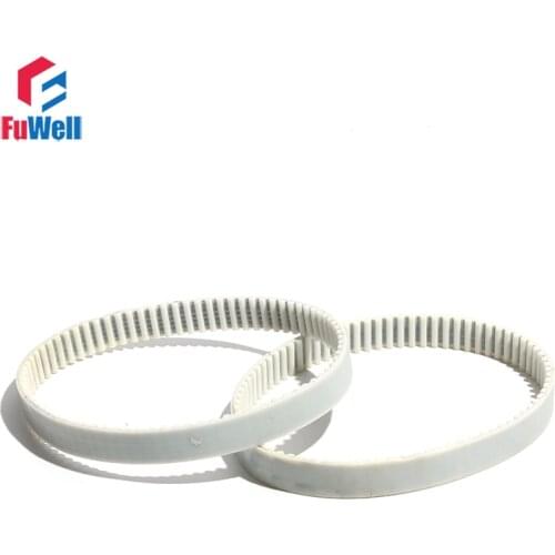 HTD5M Closed Loop Timing Belt 2530/2540/2560/2580mm Polyurethane Pulley Belt 15/20/25/30mm Width White PU Transmission Belt