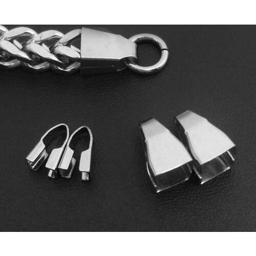 Stainless Steel Twist Chain End Caps Connectors DIY Crafts Jewelry Accessories For Chain Bracelet Necklace Making Findings