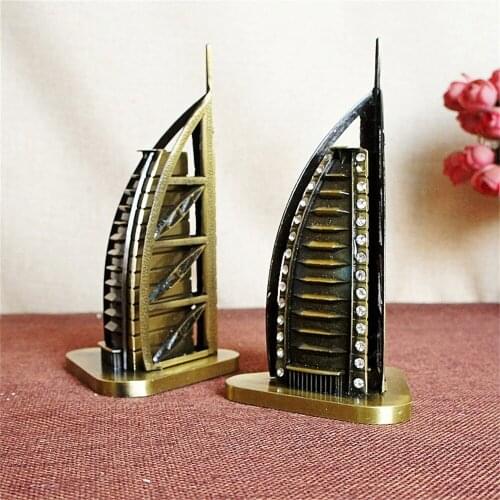 Metal 3D Worlds Great Landmark Architecture Pyramid Sailing Hotel Christmas Gift Metal Figurine Building Model For Home Decor