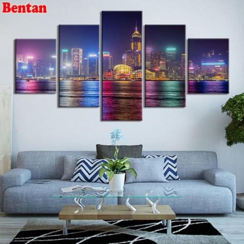 5pcs set DIY handmade Diamond Embroidery Dallas City View Pictures diamond mosaic,diamond painting cross stitch christmas gift
