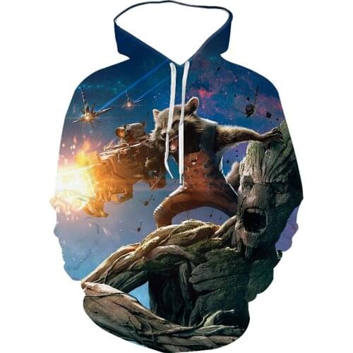 2021 New MenS And WomenS Hoodie 3d Color Printing Fighting Bear Series Round Tie Cap Long-Sleeved Autumn And Winter Sportswear