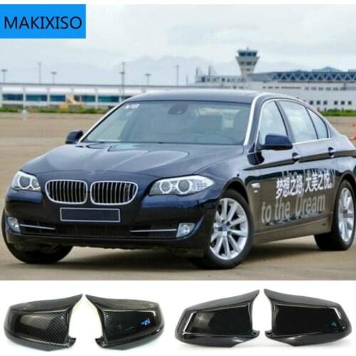 NEW For BMW 5 Series F10 F11 F18 Pre-Lci 2010 - 2013 RearView Mirror Case Cover Carbon fiber pattern Black Cover