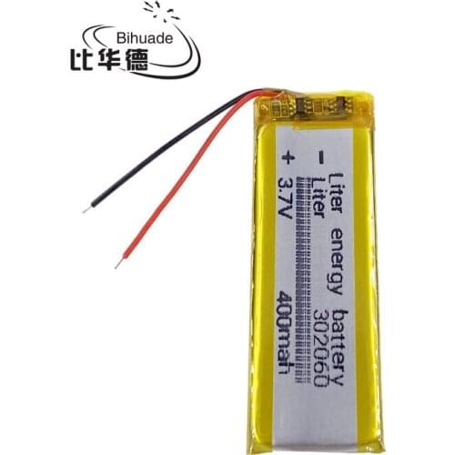 Polymer battery 400 mah 3.7 V 302060 smart home Li-ion battery for dvr GPS mp3 mp4