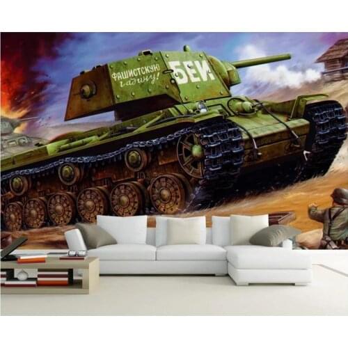 Custom mural on the wall in rolls 3d wallpaper Hand drawn retro tank war home decor photo wallpaper for living room