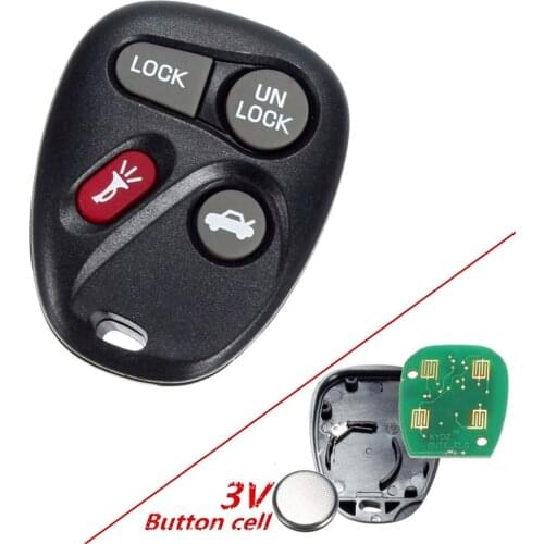 315Mhz 4 Buttons Keyless Entry Remote Key for Chevrolet Monte Carlo / Impala 2001 2002 2003 2004 2005