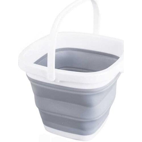 Silicone Bucket for Fishing Hiking Folding Bucket for Outdoor Survival 10L Bathroom Kitchen Camp Pail