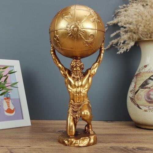 Atlas Statue Home Decor Quality Decoration Modern Design Greek Mythology Gold