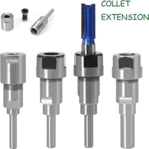 1 PC 1/4" 8mm 12mm 1/2" Shank Milling Cutter 6mm Shank Router Bit Extension Rod Collet Woodworking Engraving Machine Extension