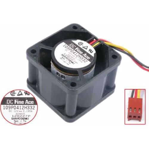SANYO DENKI 109P0412H332 DC 12V 0.195A 40x40x28mm Server Cooling Fan