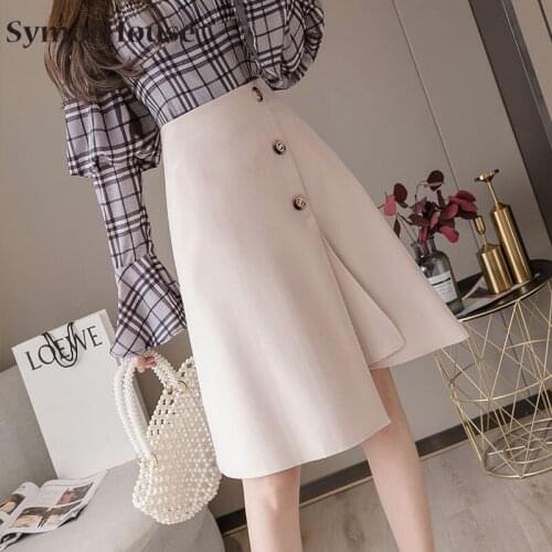 High Waist Skirt Women Elegant Casual Vintage Slim Irregular A Line Skirts Womens Work Wear Streetwear Fashion Saias