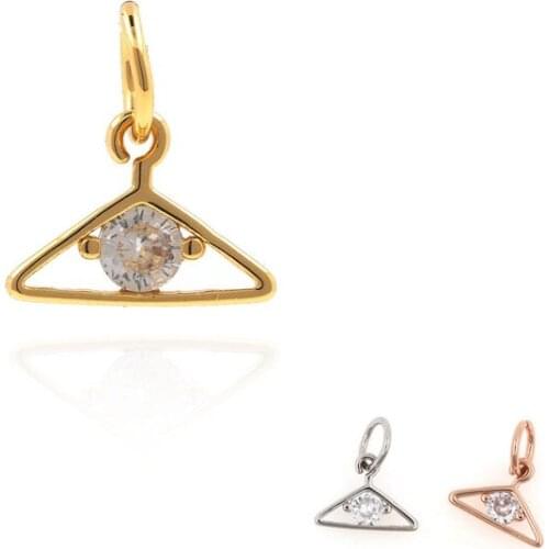 Gold Hanger Necklace, Delicate Hanger Pendant, Micro-pavé CZ Jewelry, DIY Jewelry Accessories, 10x9x1.1mm