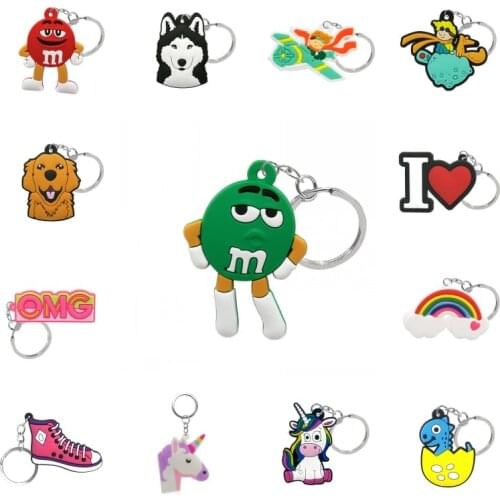 1pcs PVC Classic Cartoon Key Chain Lovely Key Holder Fashion Charms Accessories Trinkets Jewelry