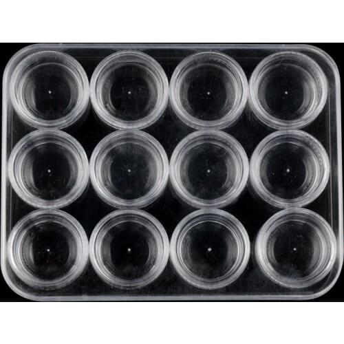 12 Grids Nail Storage Case Organizer Clear Empty Plastic Earring Jewelry Bead Container Nail Art Rhinestones Storage Box
