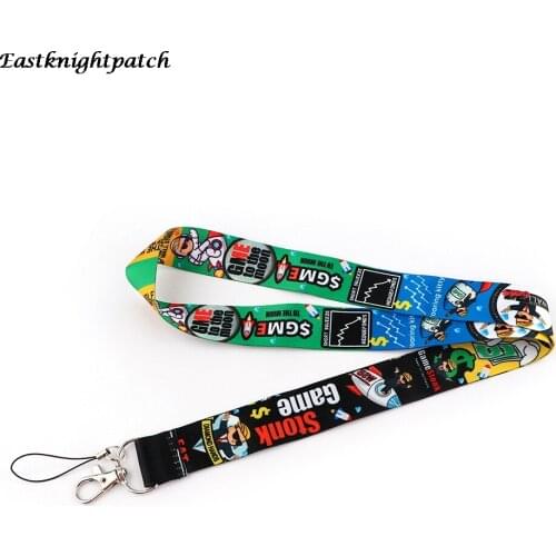 12pcs/lot E3026 Funny Cartoon Rich Man Key Lanyard ID Badge Holder Phone Neck Strap With Key Ring