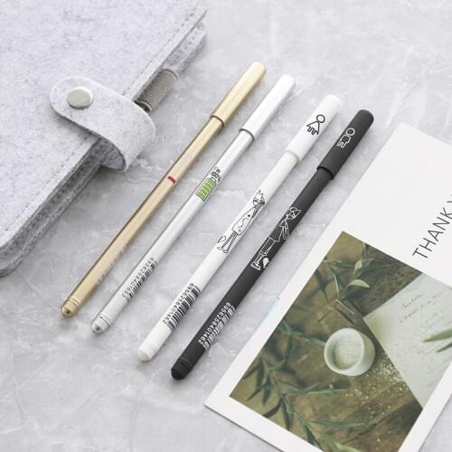 2pcs BZNVN Kawaii Stationery Korean creative simple couple needle 0.5mm black neutral pen pen 2